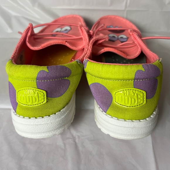 Hey Dude Wendy Funk Spongebob Patrick Pink Green Shoes Womens 8 - Picture 3 of 5